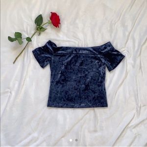 Forever 21 off the shoulder velvet top
